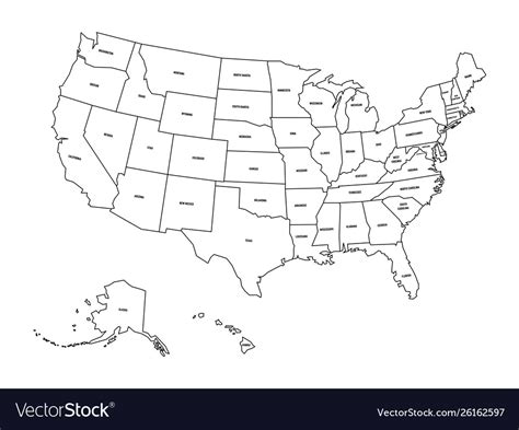 Political Map United States Od America Usa Vector Image