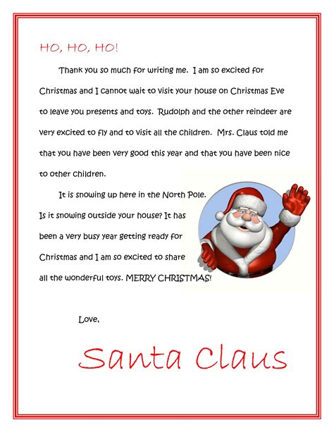 Printable Letter To Santa