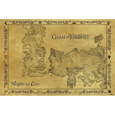 Game Of Thrones Map Of Essos Tv Show Poster X Inch Poster X My XXX Hot Girl