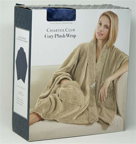 Charter Club Cozy Plush Wrap Throw 50 X 70 Wearable With Pockets