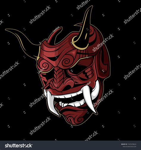 Mascarillas Japonesas De Samurais Del Diablo Vector De Stock Libre De