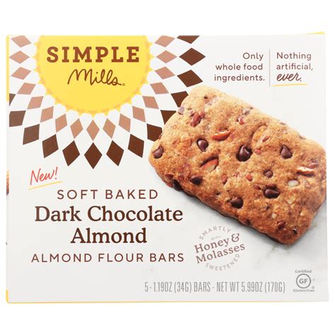 Simple Mills Soft Baked Dark Chocolate Almond Bar 599 Oz Walmart