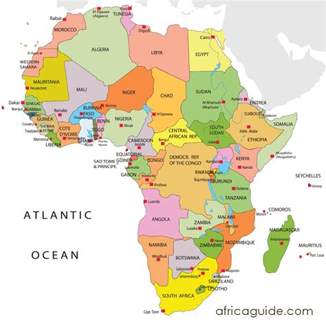 Africa map and satellite image. Map of Africa, Africa Map - clickable