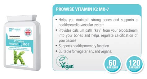 What are the health benefits of vitamin k2? PROWISE Vitamin K2 MK-7 100mcg 60 Capsules from Natural ...