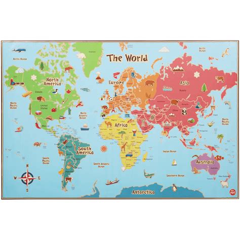 Wallpops Kids World Dry Erase Map Decal