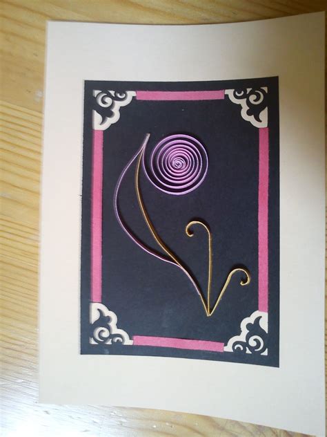 I use a stamp i ordered through vistaprint.com with just my name, phone number, and website. Thrilling Quilling: Modern art Birthday card