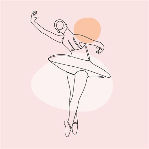 Premium Vector Ballet Woman In Continuous Line Art Style