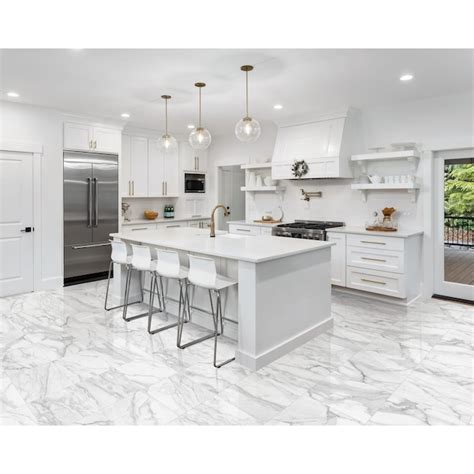 Satori Statuario Polished 12 In X 24 Porcelain Marble Look Floor And