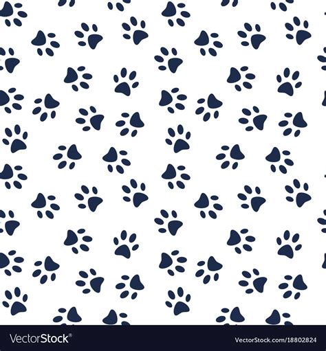 Dog Paw Print Seamless Pattern Royalty Free Vector Image