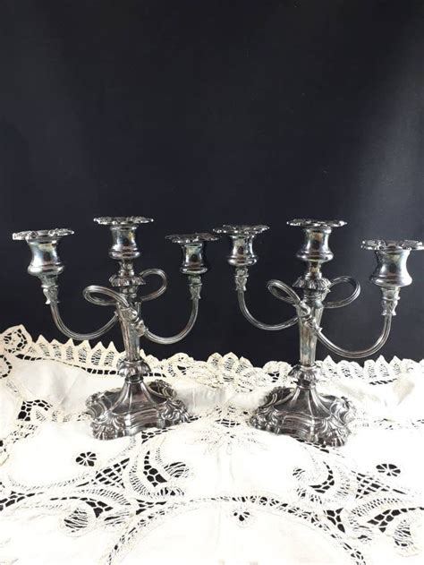 Coronet Ep Lead Silver Plated Candelabra Heavy Candlesticks