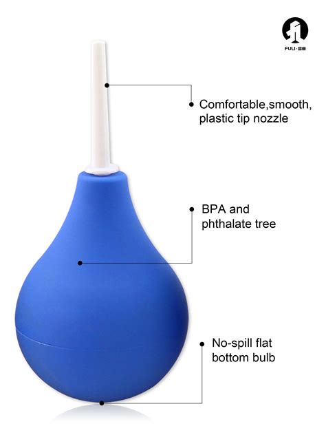 Sl 220ml Pear Shaped Enema Rectal Shower Cleaning System Silicone Gel Blue Ball For Anal Anus