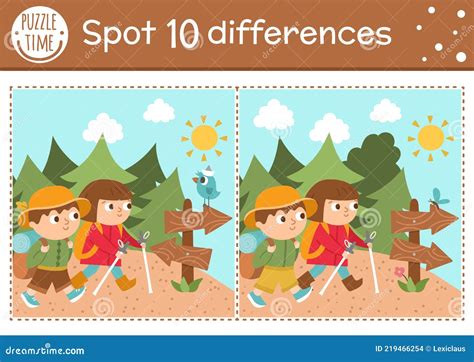 Find Differences Game For Children Summer Camp Educational Activity