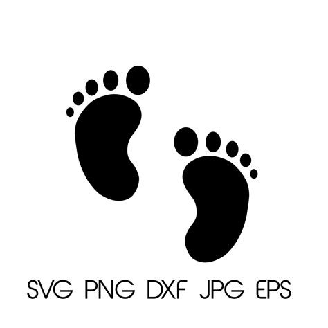 Baby Footprint Svg Baby Feet Svg Dxf Eps Png  Ai Etsy