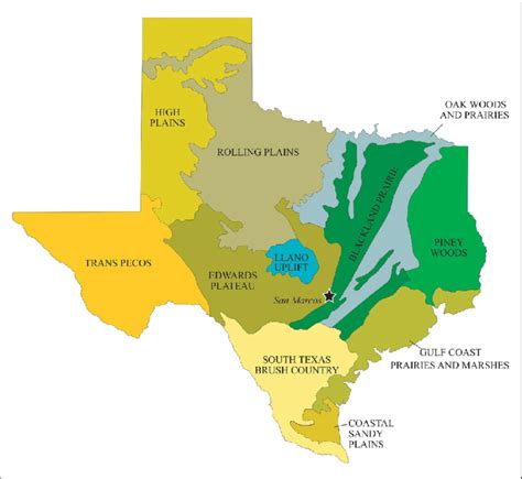 Physiographic Map Of Texas