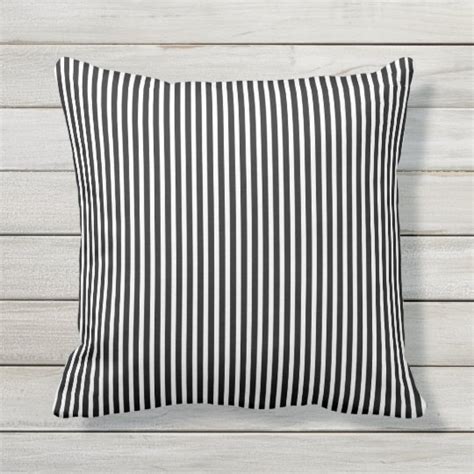 Black And White Outdoor Pillows Oxford Stripe