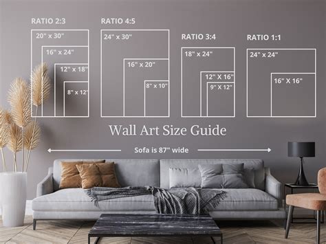 Wall Art Size Guide Wall Size Comparison Chart Print Size Etsy UK