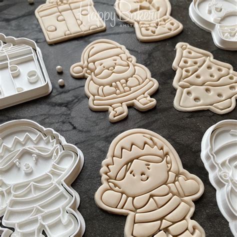 christmas cookie cutter stamp set etsy uk
