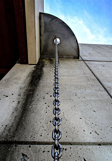 Large Chain Against Concrete Wall Stock Photo Image Of Perspective