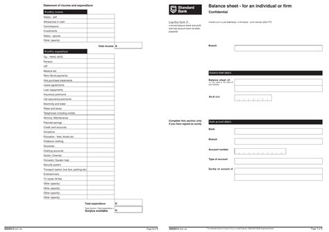 Download Bank Balance Sheet Template Excel Pdf Rtf Word