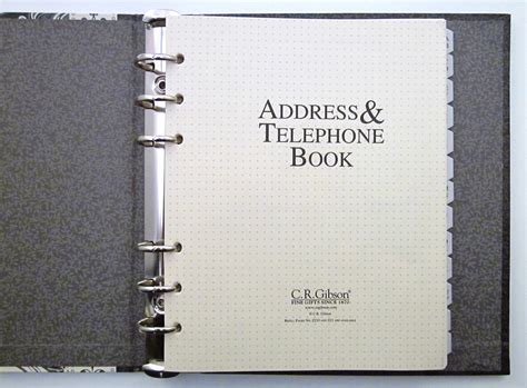 Gibson a1 address book refill with 55 sheets and 13 dividers, 5.25 x 6.5 (z211r) 80 ANNA GRIFFIN ADDRESS BOOK ~ WILLOW REFILLABLE LOOSE LEAF ...