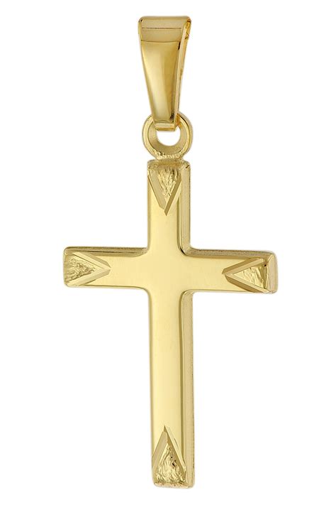 Trendor Cross Pendant Gold 58514 Carat For Women Men Children 51798