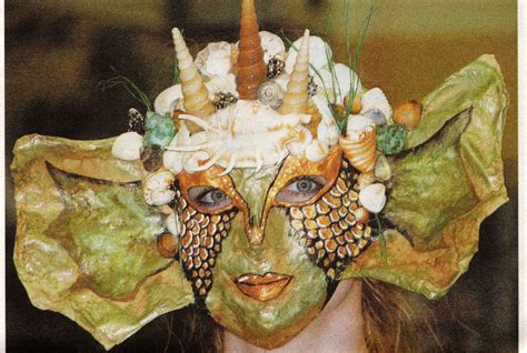 Handmade Ooak Mermaid Seashell Crown Halloween Paper Mache Mask