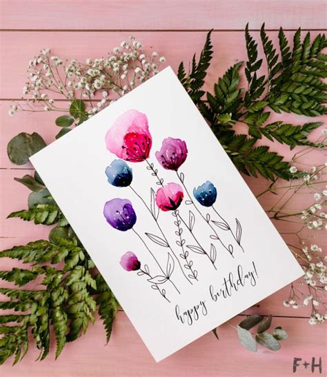 Ideen Wie Sie Geburtstagskarten Selber Gestalten Watercolor Birthday Cards Birthday