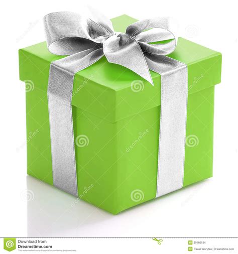 Others will be available to anywhere in the usa as the materials are easier to ship. Green Gift Box With Silver Ribbon Stock Photo - Image of ...