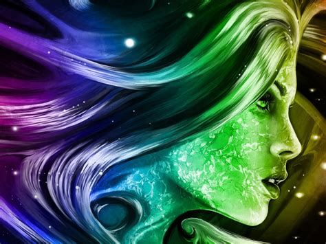 Rainbow Girl 3d Fantasy Abstract Art Digital Hd Wallpapers