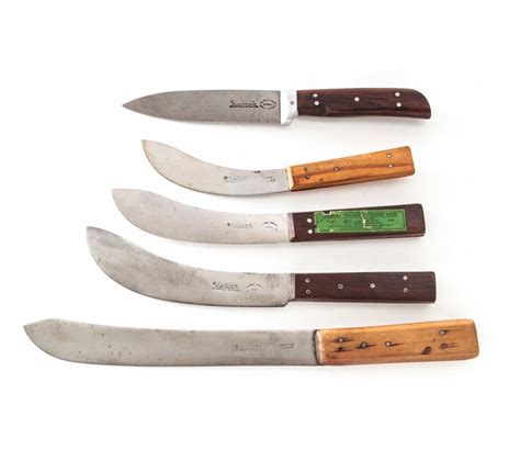 Lot Of 5 Antique Butchertrade Knives
