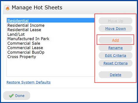 Matrix How To Create A Hot Sheet Crmls Knowledgebase