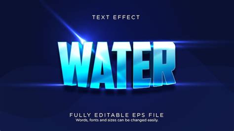 Premium Vector Deep Water Text Effect Font Type