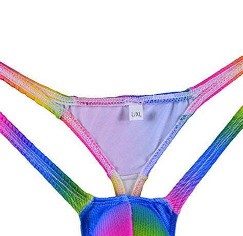 Wosese Mens Swim Thong Bulge Pouch G String Bikini Rainbow Buy Online