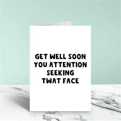 Rude Get Well Cards Etsy Uk