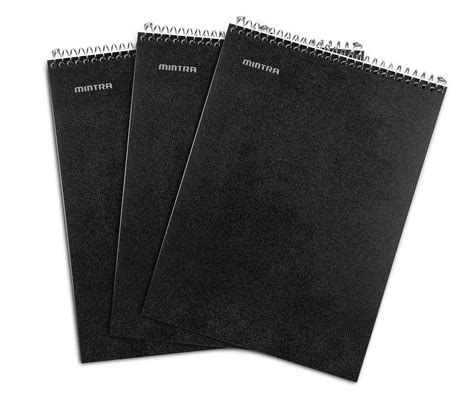 Mintra Office Top Bound Durable Spiral Notebooks 100 Sheets Black