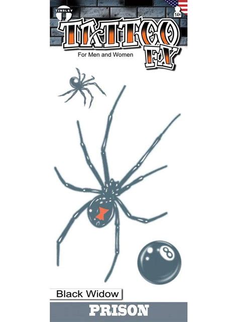 Black Widow Spider Prison Style Fake Costume Tattoos