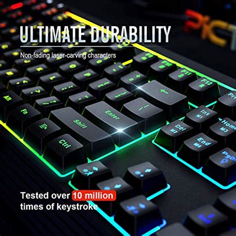 Pictek Rgb Gaming Keyboard 8 Individual Multimedia Keys Wired