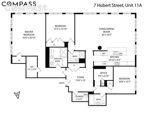 7 Hubert Street 11a New York Ny 10013 Sales Floorplans Property