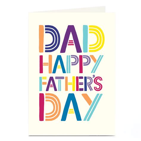 Buy Personalised Father S Day Card Dad Colourful Letters For Gbp 2 99 Card Factory Uk
