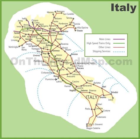 Railway Map Of Italy Italy Map Map Italy