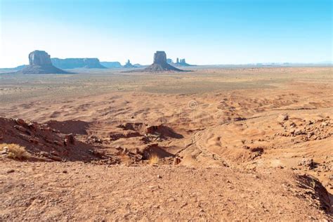 Red Rocks Of Monument Valley On A Clear Summer Day Stock Image Image