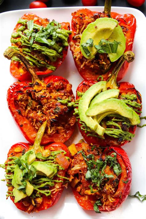 Honey Lime Chicken Enchilada Stuffed Peppers - Layers of Happiness
