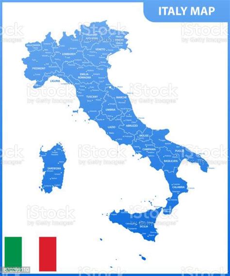 La Carte Détaillée De Litalie Avec Les Régions Ou États Et Villes