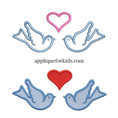 Love Birds Applique Design