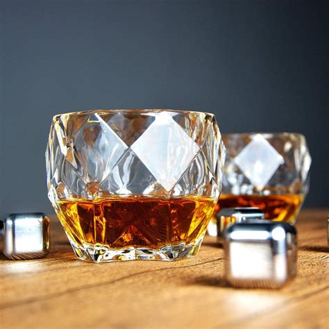 Vintage Clear Glass Diamond Shaped Whiskey Glasses Diamond Etsy