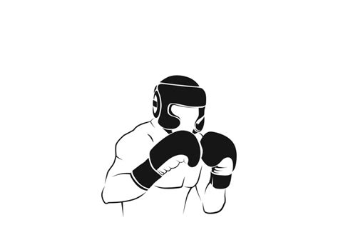 Boxer Silhouette Or Boxing Combat Vector Icon By Microvector