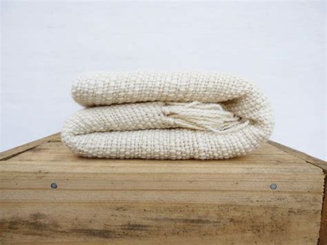 Wool Blanket Listing169366600chunky Ecru Wool