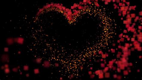 Particles Form Heart Shape Romantic Love Heart Paricleslove Glittery Animated Background
