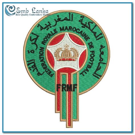 Morocco National Football Team Logo Embroidery Design Emblanka