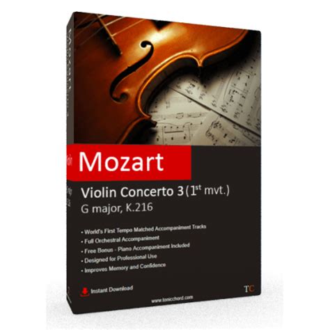 Mozart Violin Concerto No 3 In G Major K 216 1st Movement Accompaniment